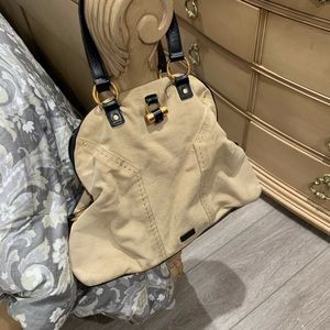 Authentic extra large canvas YSL muse bag